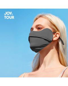 JOYTOUR Sun Visor Face Mask, UV Protection, Breathable Ice Silk Cover with Open Design, Face Shield in Black