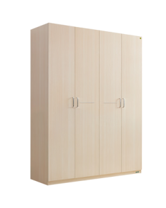 QuanU Home Modern Minimalist Wardrobe with Swing Doors, Bedroom Furniture Four-Door Large Wardrobe