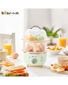 Bear Home Multi-function Electric Steamer Double-layer Egg Cooker Breakfast Steamer for Dim Sum and Eggs ZDQ-C14U2 Green