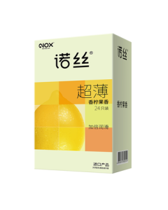 Nox Condoms for Men, Ultra-Thin Lemon Flavored, 24-Pack, Contraceptive and Pleasure, Adult Condoms
