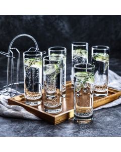 Ocean Thailand Imported Glass Cup Set for Milk, Juice, Tea, and Beverages (290ml, 6-Piece)