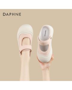 Daphne Closed-Toe Slippers for Women, Platform Two-Way Sandals, Ugly-Cute Mary Jane Shoes, Women's Footwear 4024303189, Beige, Size 39