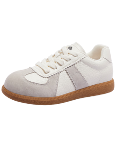 CAMEL Women's Retro Two-Tone Leather Panel Chunky Sole Casual Sneakers L25A787002 - Beige, Size 37