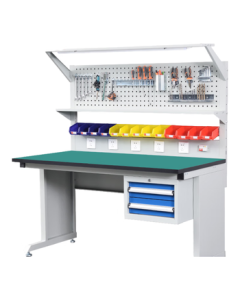 XinJing Anti-Static Workbench Heavy-Duty Fitter Bench Assembly Line with Light Repair Operation Table 1.8M Two-Drawer 950 Hanging Panel
