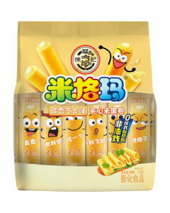 Hsu Fu Chi Mi Ge Ma Rice Cracker Roll with Savory Cheese Filling 178g/Bag - Snack Food for Breakfast, Small Pack, Tasty Treat