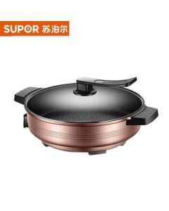 SUPOR Multi-functional Electric Wok, 6L Electric Grill Pan, Roasting Pan, Large Capacity Electric Skillet and Griddle JJ34D05