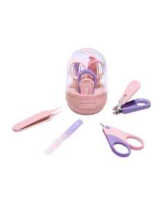 October Crystal Baby Nail Clipper Set for Newborns, Infants, and Children - Anti-Pinch Design, Pink