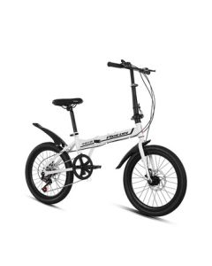 Flying Pigeon Folding Bicycle for Men and Women, Universal for Adults, Students, and Children, 7-Speed Leisure City Bike, 20-Inch Pearl White