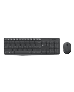 Logitech MK235 Wireless Keyboard and Mouse Combo, Spill-Resistant and Fingerprint-Resistant, Full-Size with 2.4G Wireless Receiver, Black