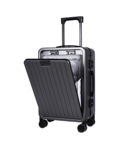 J.ZAO Borderless One-Touch Front-Opening Aluminum Frame Luggage - Graphite Gray - 20 Inch