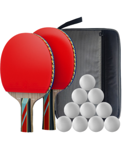 JingDong JingZao Maxiao 3-Star Table Tennis Paddle Set - 2 Paddles (Penhold & Shakehand Grip) Training Kit with Double-Sided Inverted Rubber 3-Star