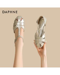 Daphne Roman Sandals Women Summer New Hollow Out Soft Sole Beach Shoes 4025101692 Champagne 40