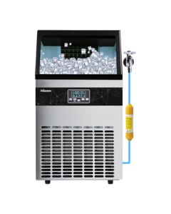 HICON Ice Maker Large Commercial for Milk Tea Shop/Bar/KTV 44 Ice Grids - 68KG Fully Automatic Square Ice Cube Machine HZB-60FA (Connected to Tap Water)