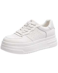 CAMEL Women's Classic White Sneakers - Versatile Starry Sky Lightweight Platform Casual Shoes L25A202109 White Size 38