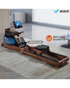 Merach Water & Magnetic Dual-Mode Rowing Machine - Upgraded 10-Blade Red Oak Non-Folding Self-Powered Version MR-950R8H