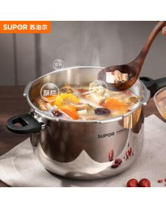 SUPOR Pressure Cooker 304 Stainless Steel 7L Large Capacity Home Use Pressure Cooker Universal Induction and Gas Stove Compatible Base YW243JA1