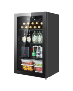 Midea Display Refrigerated Fresh-Keeping Cabinet 95L Commercial High-End Small Beverage Cooler Office Mini Fridge Bar Hotel Refrigerator Low Noise Level 1 Energy Efficiency LC-95GM