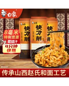 White Elephant Sliced Noodles 400g*3 Packs, Stir-Fry Noodles Chewy Wide Noodles, Q弹 Oil-Splashed Noodles, Instant Noodles