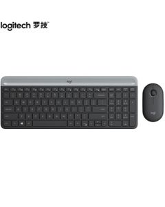 Logitech Fashion Series MK470 Wireless Keyboard and Mouse Combo, Ultra-Thin Full-Size, Starry Gray, Includes 2.4G Wireless Receiver