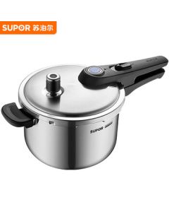 SUPOR Pressure Cooker, Universal for Gas and Induction Stoves, Thickened Integrated 304 Stainless Steel with Blue Eye 6-Level Protection YW223LB1