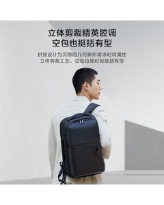 JD Jingzao Expandable Business Large-Capacity Backpack for Men & Women, 30L Travel Commuter Luggage Bag, Classic Black