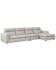 Gujia Home Textured Tech Fabric Sofa 2138 [Misty Gray] Four-Seater with Left Chaise