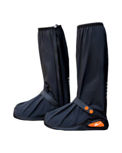 Warrior Rain Boot Covers for Men and Women, High-Cut Waterproof Rain Boots, Thickened Wear-Resistant Riding Hiking Overshoes 239-1 Black XL