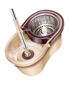 May Flower Spin Mop with Bucket Set, 2 Refill Heads, Household Cleaning Mop, No-Hand Wash, 2025 Mop Pads, Absorbent, 120cm Long Handle