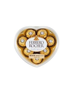 Ferrero Rocher Hazelnut Wafer Chocolate 8-Piece Heart-Shaped Gift Box, Wedding Candy, Holiday Treats, 100g