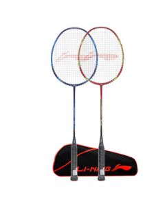 LI-NING AYPN304-3 Full Carbon 3U Ultra-Light Professional Badminton Racket Blue/Red (Pre-Strung/Dual Rackets) HJ