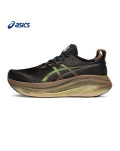 ASICS Men's Cushioned Running Shoes GEL-NIMBUS 27 PLATINUM Black/Red 41.5