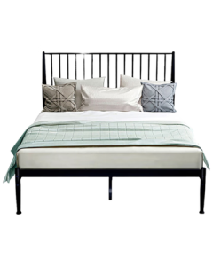ZHONGWEI Iron Bed - Modern Minimalist Apartment Bed, Iron Frame Bed for Home, Dormitory, Hotel, or Homestay, Double Bed 1.5m with Mattress