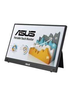 ASUS MB16AMT 15.6-inch Portable Monitor with 10-Point Touch IPS Anti-Glare Flicker-Free Low Blue Light Type-C & Mini HDMI Dual Ports Built-in Speakers and Battery