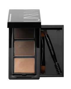 unny club Natural Long-lasting Three-color Eyebrow Powder 2.7g Coffee Brown, Waterproof, Sweat-proof, Long-wearing, Natural Pigmentation for Nose Contour and Under-eye Highlight