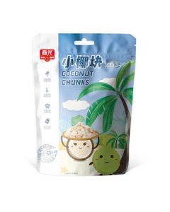 Chunguang Small Coconut Chips 60g*3, Crispy Coconut Meat Dried Fruit Snack for Office Leisure