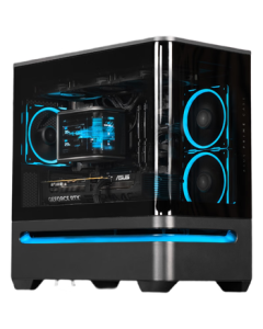 ASUS PRIME AP202 Aura Island Floating Seafront Chassis - Patented Bottom Floating Design/Explosion-Resistant Curved Glass/Tool-Free Disassembly/20G Type-C Port