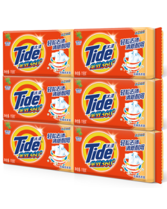 Tide All-in-One Clean Laundry Soap 116g*6 Bars, Gentle Hand Wash, Skin-Friendly, Transparent Soap for Underwear