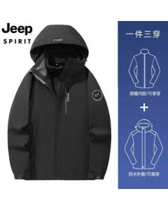 JEEP Unisex 3-in-1 Jacket for Men and Women, Detachable Inner Liner Warm Outdoor Windbreaker LB2299