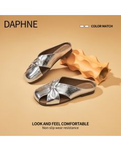 DAPHNE Women's Closed-Toe Mule Sandals 2025 Summer New Fashion Casual Flat Slip-On Loafers