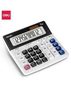 Deli 2136ES Dual Power Large-Screen Desktop Calculator for Finance [ZY]