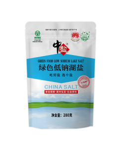 Zhongyan Low-Sodium Lake Salt 280g [Iodine-Free, Low-Sodium, Green Food] Pure and Pollution-Free Lake Salt