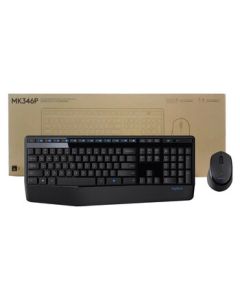 Logitech MK346P Wireless Keyboard and Mouse Combo, Business Office Keyboard Set with Full-Size Keyboard and Numeric Keypad, Portable Black