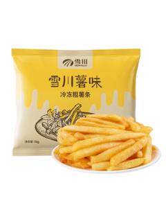 Snow Valley 3/8 Original Flavor Frozen Thick Cut French Fries Semi-Finished Product 2.2lbs/Bag Air Fryer Ingredients Pre-Made Dish for New Year
