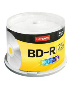 Lenovo BD-R Blu-ray Disc/Recordable Disc 6-12X 25GB Printable 50-Disc Spindle