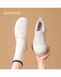 DAPHNE Daphne Women's Thick-Soled Canvas Shoes Casual Cotton Sneakers Student Shoes Beige Size 40