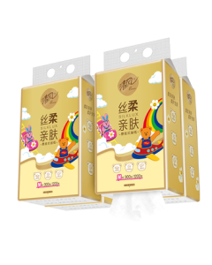 APP x Wiggle Co-branded 4-Ply Hanging Facial Tissue, 300 Sheets * 4 Rolls, Toilet Paper