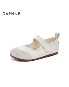 Daphne Women's Flat Shoes New Style Mary Janes Soft Sole White Shallow Cut 4025101605 Beige 35