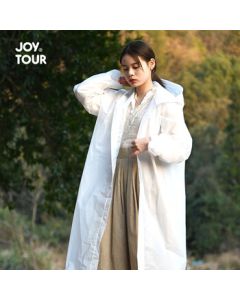 JOYTOUR Raincoat Non-Disposable Adult Raincoat Semi-Transparent Poncho Rainwear Thickened Travel Unisex EVA Long Transparent