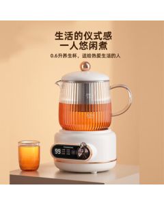 Changhong (CHANGHONG) Mini Health Kettle, Health Cup, Detachable Silent Health Cup, 0.6L All-Glass Body, Gift for Friends, Wife, Employee Benefits, Souvenir CYS-6Y11L White