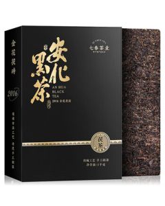 Qichun Dark Tea Anhua Dark Tea with Tea Knife Gift - 2016 Golden Flower Fu Brick Tea 1kg Ripe Tea Leaves Gift Box for National Day and Mid-Autumn Festival
